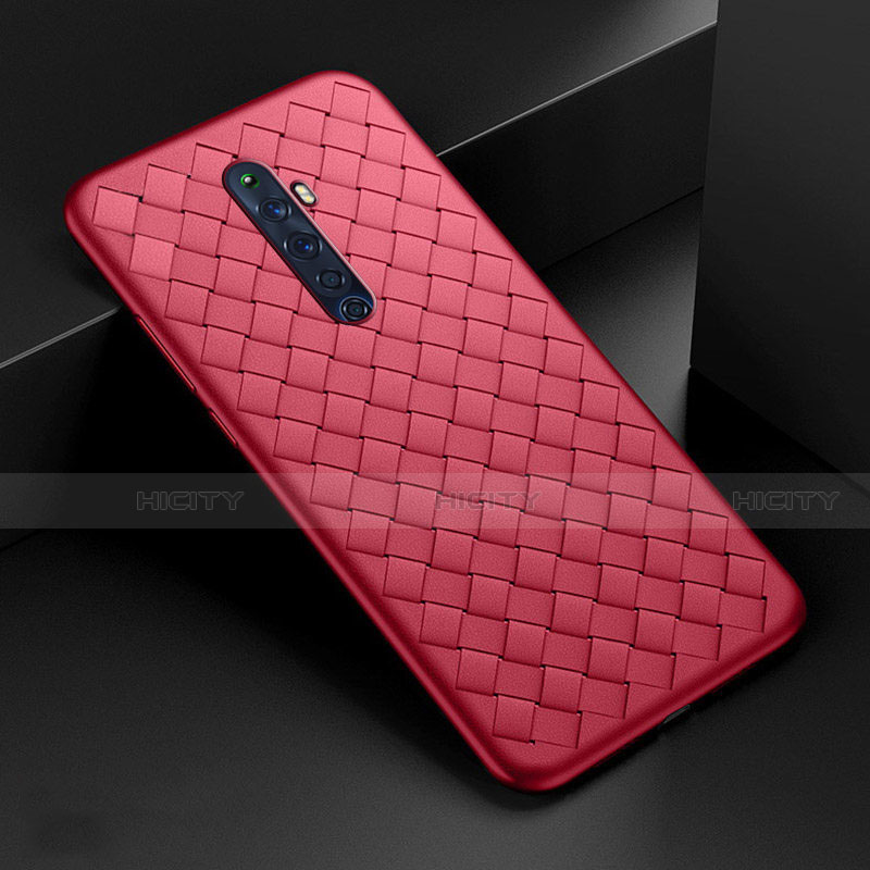 Funda Silicona Goma de Cuero Carcasa S01 para Oppo Reno2 Z Rojo