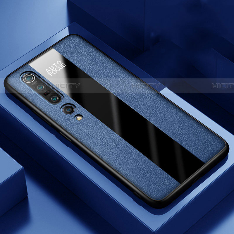 Funda Silicona Goma de Cuero Carcasa S01 para Xiaomi Mi 10 Pro Azul