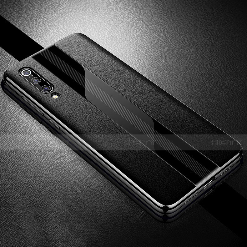 Funda Silicona Goma de Cuero Carcasa S01 para Xiaomi Mi A3 Lite Negro