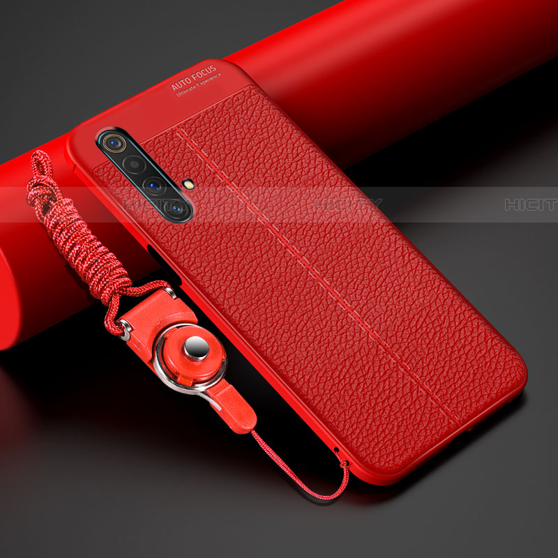 Funda Silicona Goma de Cuero Carcasa S02 para Realme X50 5G Rojo