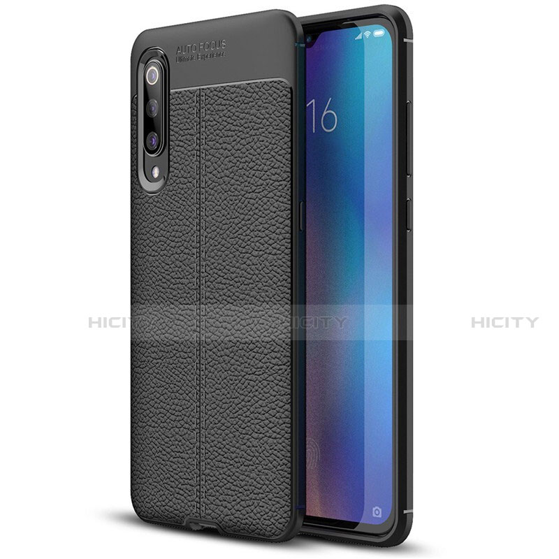 Funda Silicona Goma de Cuero Carcasa S02 para Xiaomi Mi 9 Negro