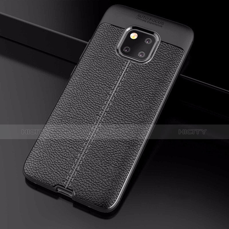 Funda Silicona Goma de Cuero Carcasa S03 para Huawei Mate 20 Pro Negro