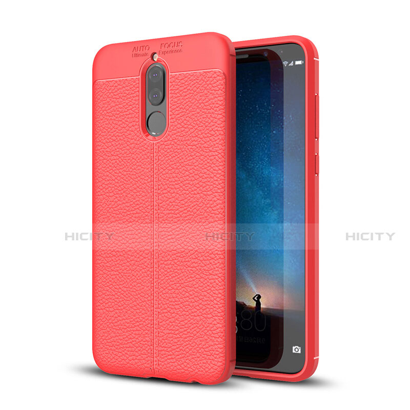 Funda Silicona Goma de Cuero Carcasa S03 para Huawei Nova 2i Rojo