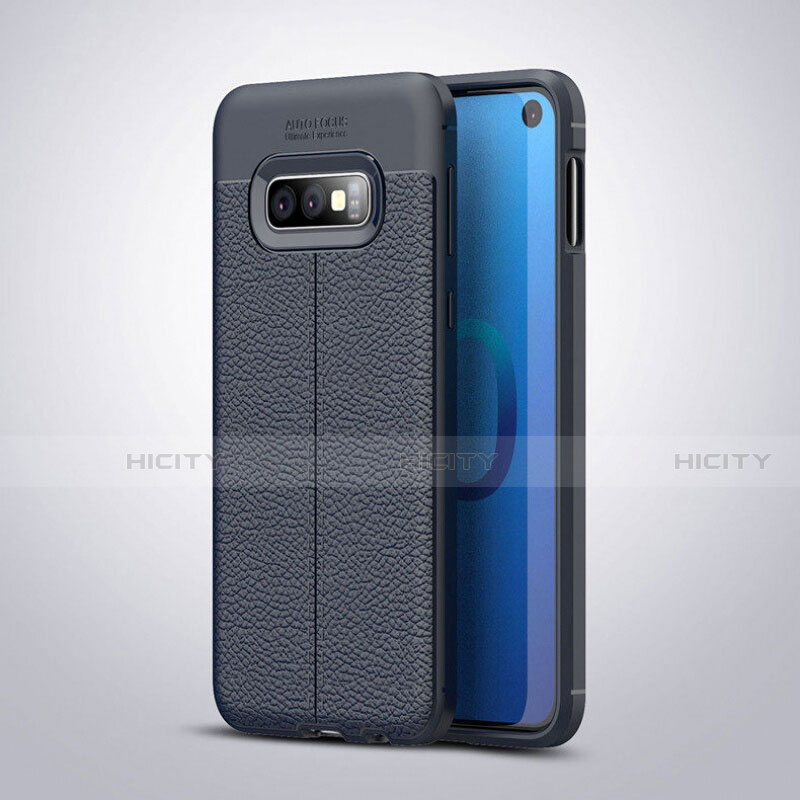 Funda Silicona Goma de Cuero Carcasa S03 para Samsung Galaxy S10e Azul