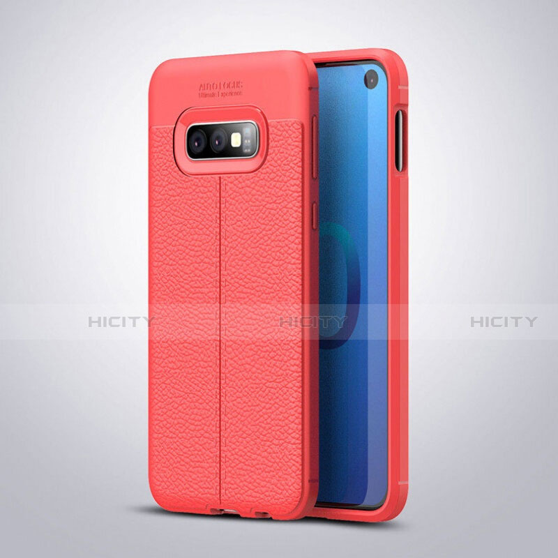 Funda Silicona Goma de Cuero Carcasa S03 para Samsung Galaxy S10e Rojo