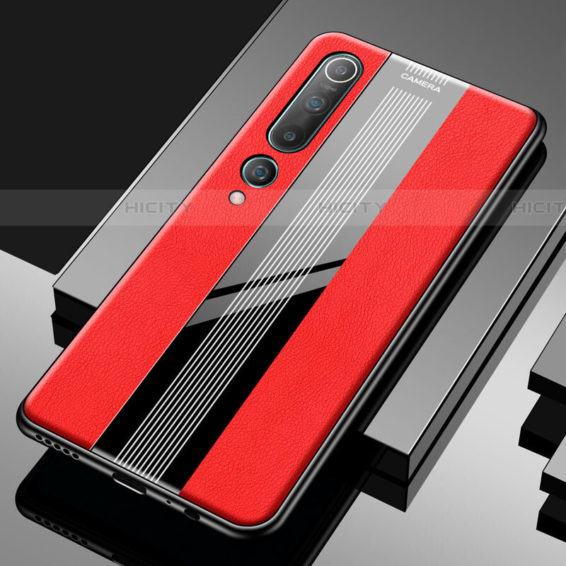Funda Silicona Goma de Cuero Carcasa S03 para Xiaomi Mi 10 Rojo