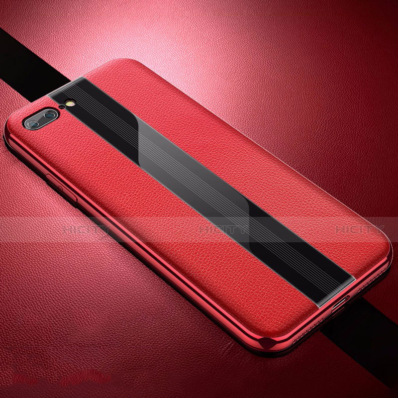 Funda Silicona Goma de Cuero Carcasa S04 para Apple iPhone 8 Plus Rojo