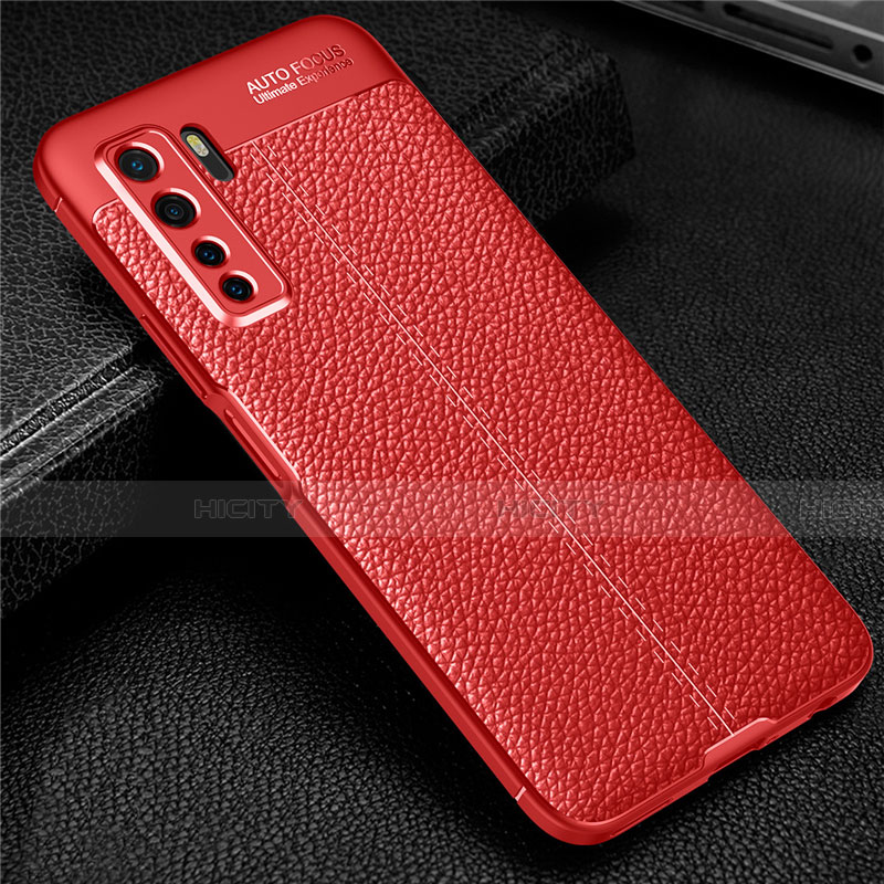 Funda Silicona Goma de Cuero Carcasa S04 para Huawei Nova 7 SE 5G Rojo