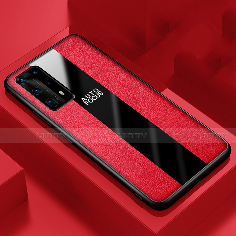 Funda Silicona Goma de Cuero Carcasa S04 para Huawei P40 Pro+ Plus Rojo