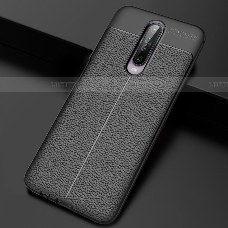 Funda Silicona Goma de Cuero Carcasa S04 para Xiaomi Redmi K30i 5G Negro