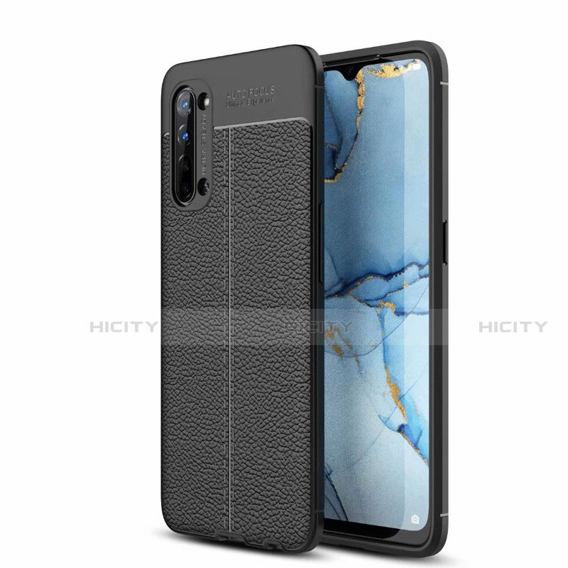 Funda Silicona Goma de Cuero Carcasa S05 para Oppo F15 Negro