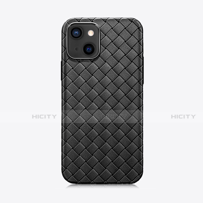 Funda Silicona Goma de Cuero Carcasa S06 para Apple iPhone 13 Mini Negro