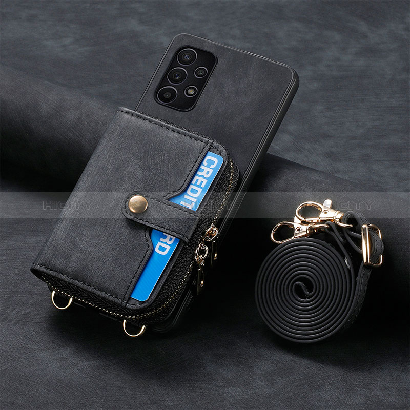 Funda Silicona Goma de Cuero Carcasa SD1 para Samsung Galaxy M32 5G Negro