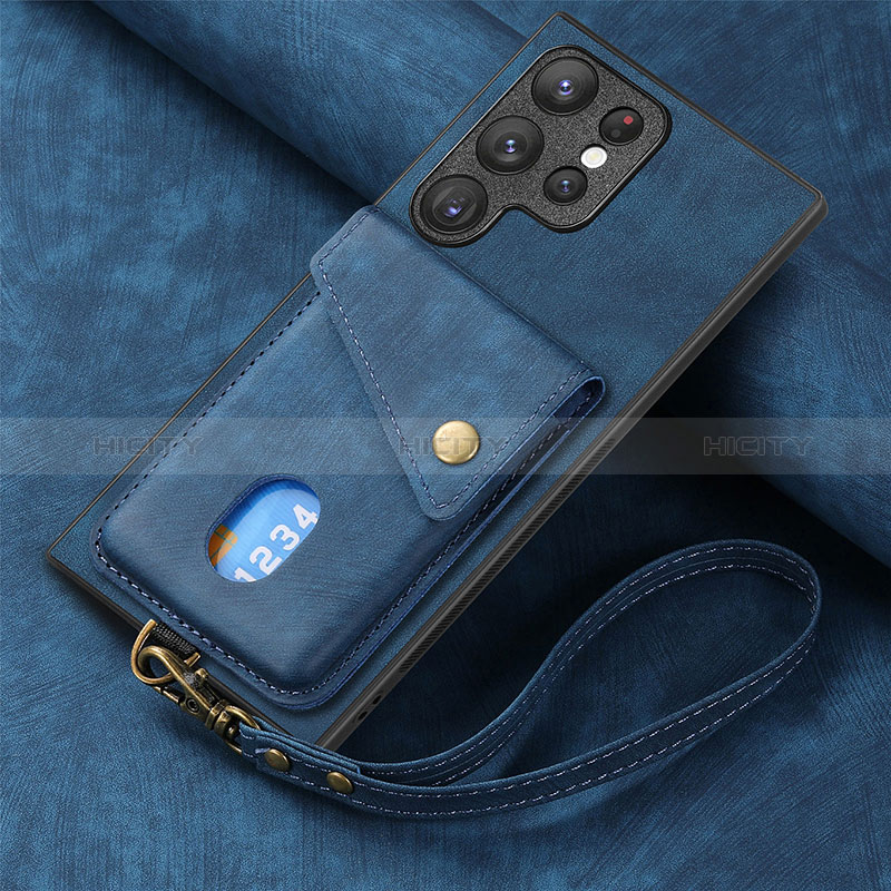Funda Silicona Goma de Cuero Carcasa SD1 para Samsung Galaxy S23 Ultra 5G Azul