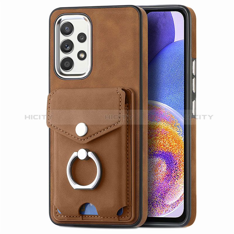 Funda Silicona Goma de Cuero Carcasa SD4 para Samsung Galaxy A23 5G Marron