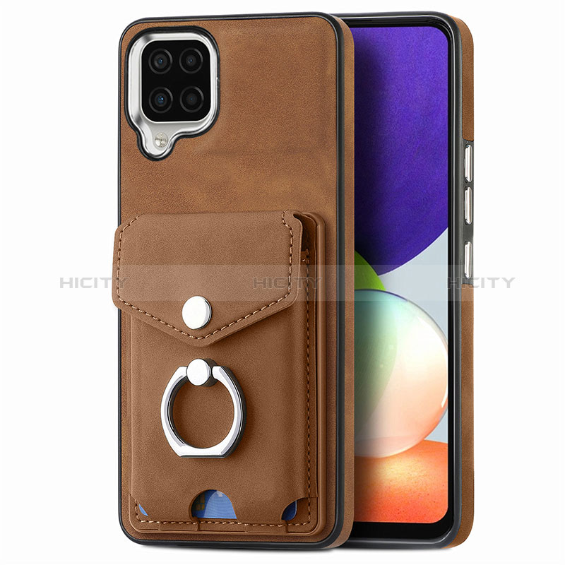 Funda Silicona Goma de Cuero Carcasa SD4 para Samsung Galaxy M32 4G Marron