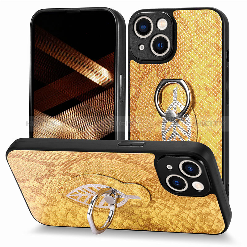 Funda Silicona Goma de Cuero Carcasa SD6 para Apple iPhone 14 Plus Amarillo