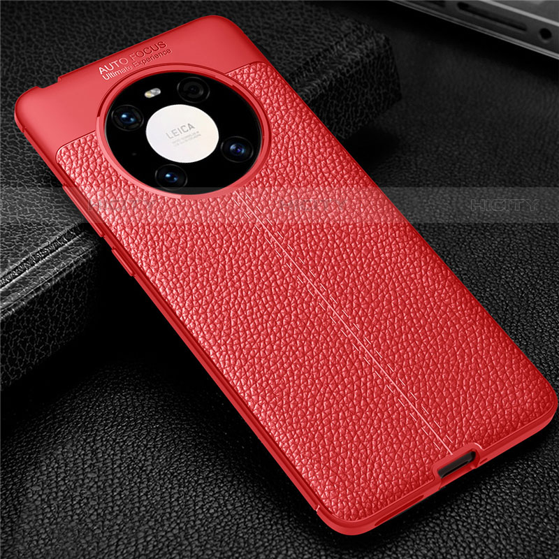 Funda Silicona Goma de Cuero Carcasa U01 para Huawei Mate 40 Pro Rojo