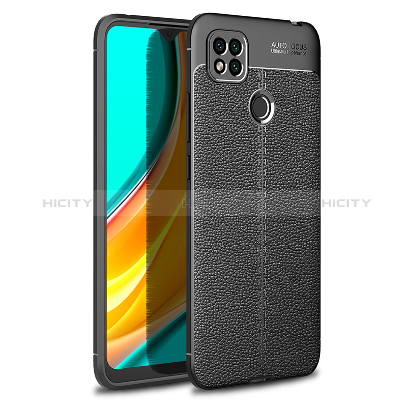 Funda Silicona Goma de Cuero Carcasa WL1 para Xiaomi Redmi 9 India Negro