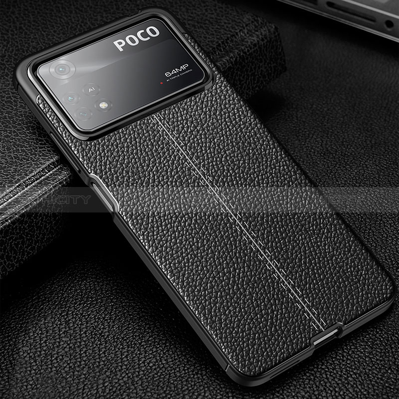 Funda Silicona Goma de Cuero Carcasa WL1 para Xiaomi Redmi Note 11E Pro 5G Negro