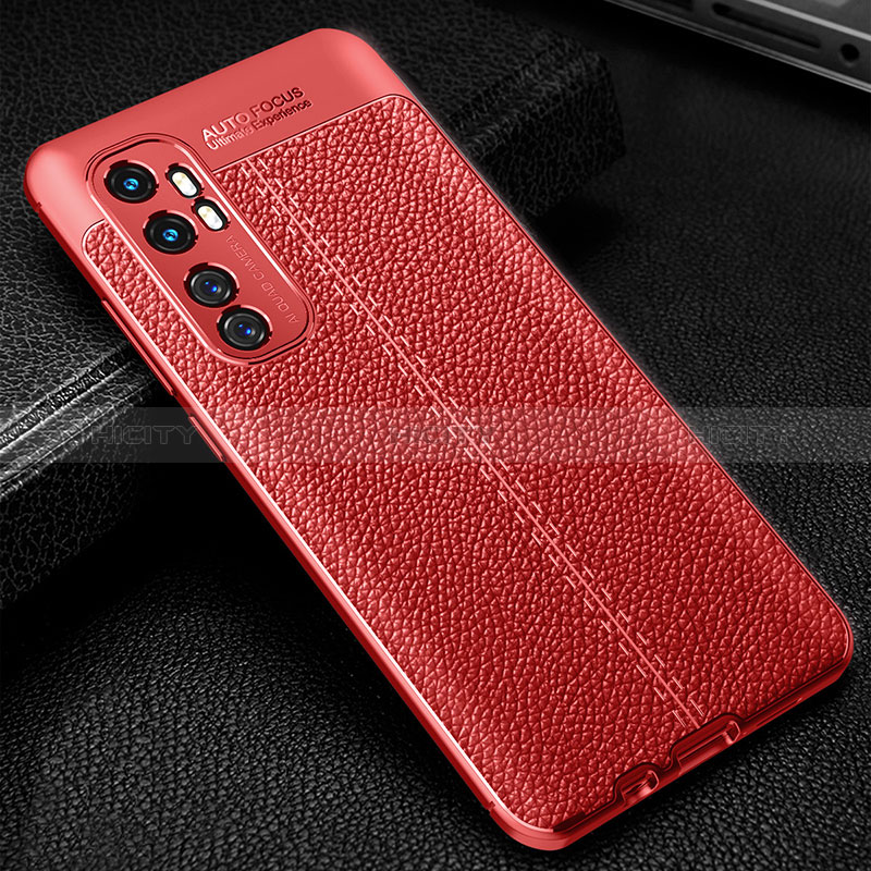 Funda Silicona Goma de Cuero Carcasa WL2 para Xiaomi Mi Note 10 Lite Rojo
