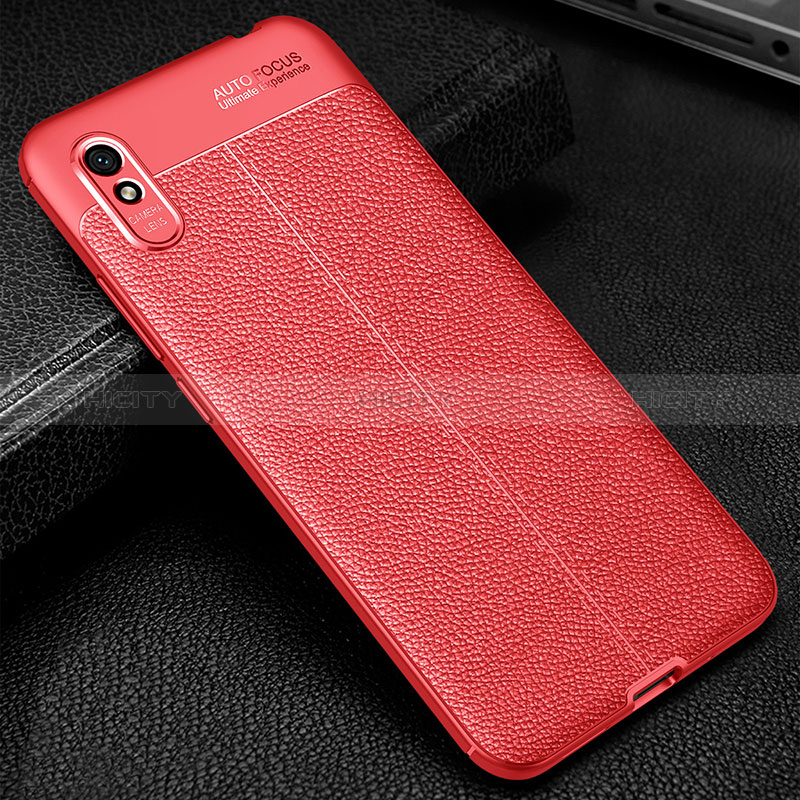 Funda Silicona Goma de Cuero Carcasa WL2 para Xiaomi Redmi 9AT Rojo