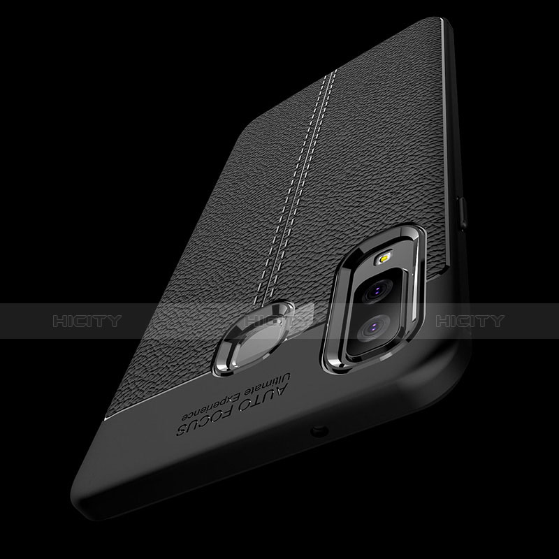 Funda Silicona Goma de Cuero K01 para Samsung Galaxy A9 Star SM-G8850 Negro
