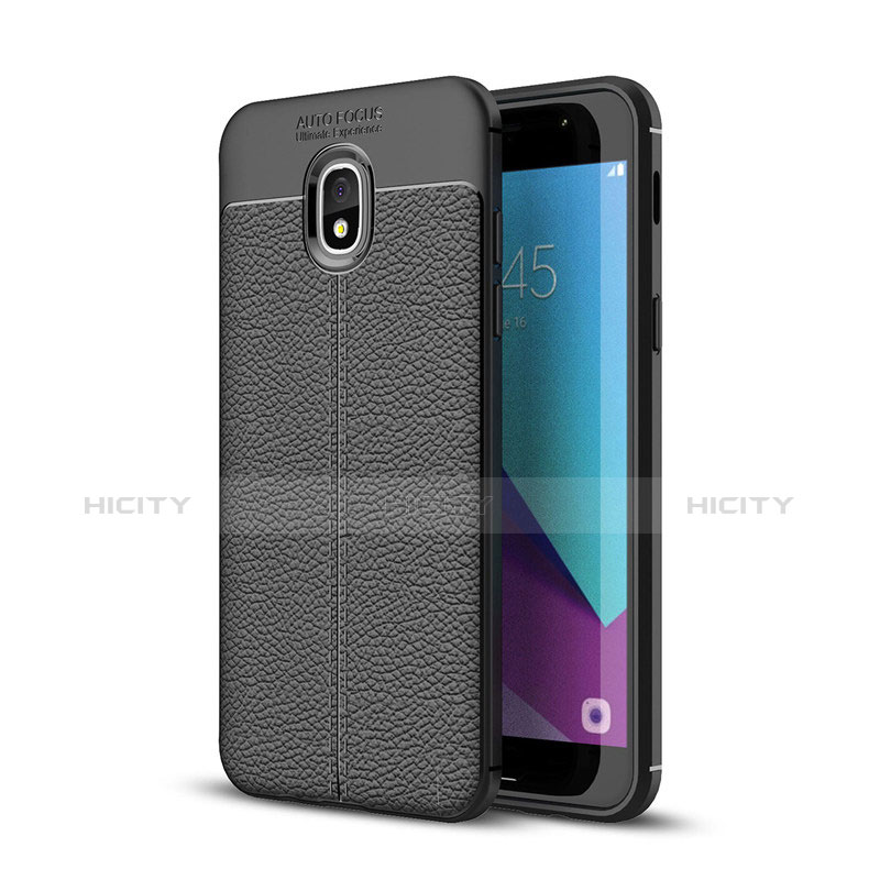 Funda Silicona Goma de Cuero K01 para Samsung Galaxy Amp Prime 3 Negro