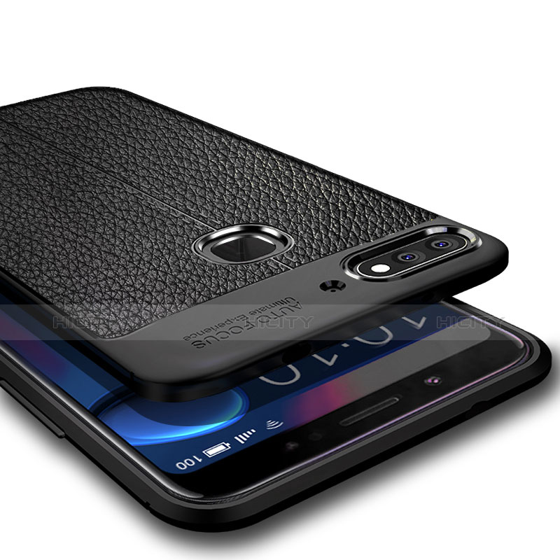 Funda Silicona Goma de Cuero para Huawei Enjoy 8 Negro