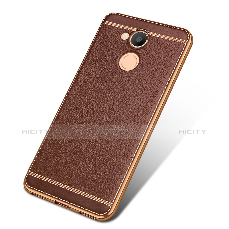 Funda Silicona Goma de Cuero para Huawei Honor 6C Pro Marron