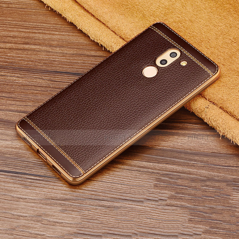 Funda Silicona Goma de Cuero para Huawei Honor 6X Pro Marron