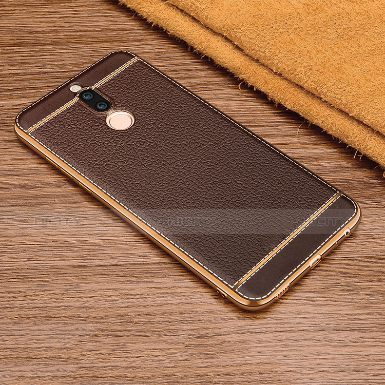 Funda Silicona Goma de Cuero para Huawei Mate 10 Lite Marron