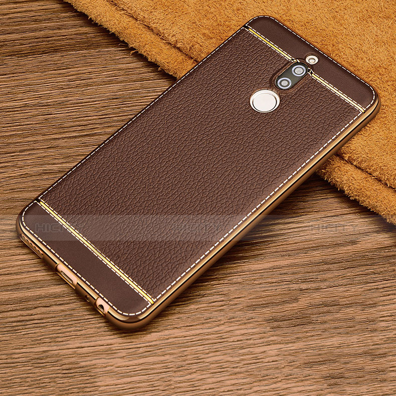 Funda Silicona Goma de Cuero para Huawei Mate 10 Lite Marron