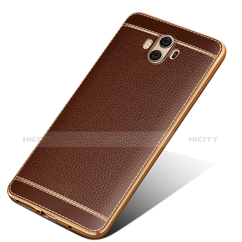 Funda Silicona Goma de Cuero para Huawei Mate 10 Marron