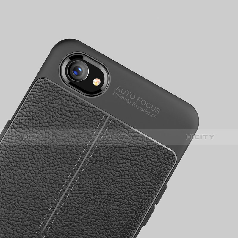 Funda Silicona Goma de Cuero para Oppo A3 Negro