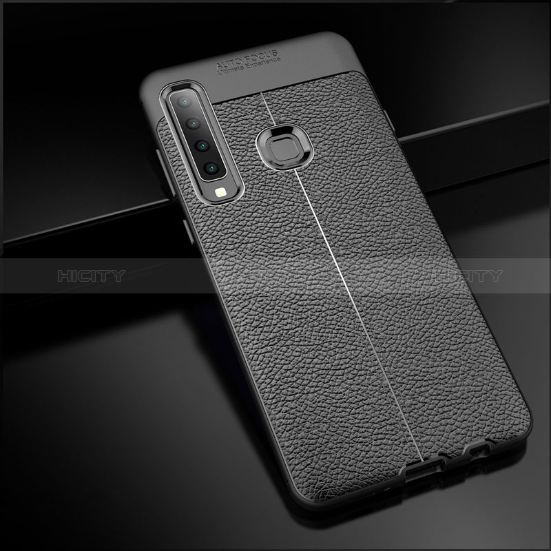 Funda Silicona Goma de Cuero para Samsung Galaxy A9 Star Pro Negro