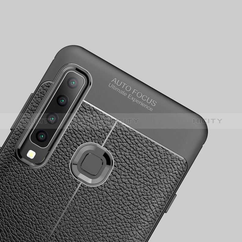 Funda Silicona Goma de Cuero para Samsung Galaxy A9 Star Pro Negro