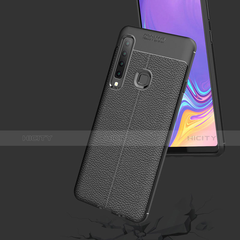 Funda Silicona Goma de Cuero para Samsung Galaxy A9s Negro