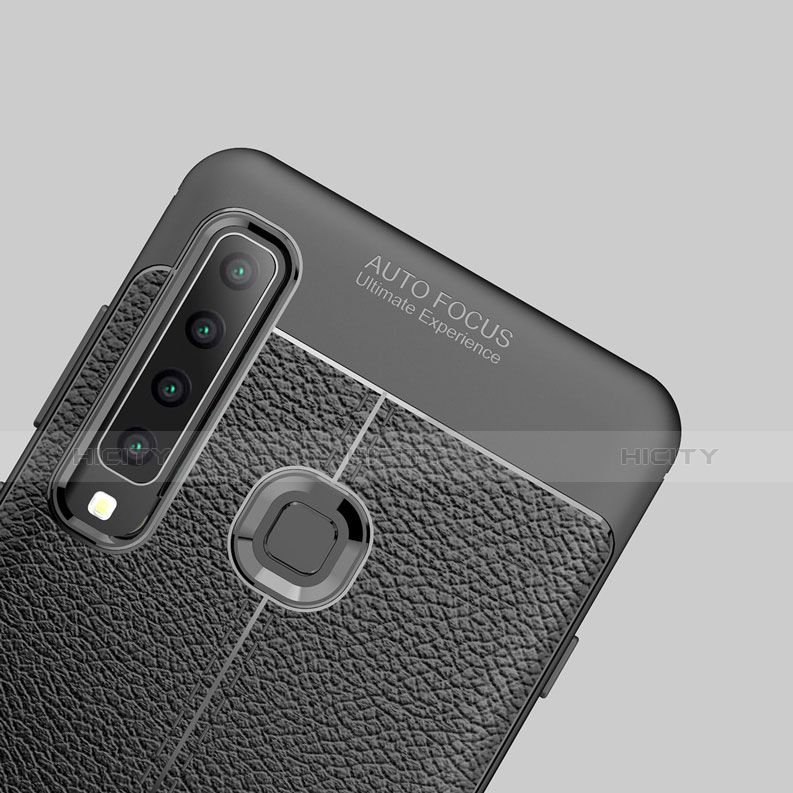 Funda Silicona Goma de Cuero para Samsung Galaxy A9s Negro