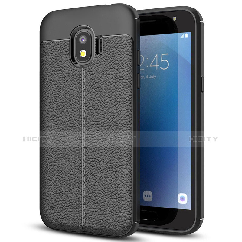 Funda Silicona Goma de Cuero para Samsung Galaxy J2 Pro (2018) J250F Negro