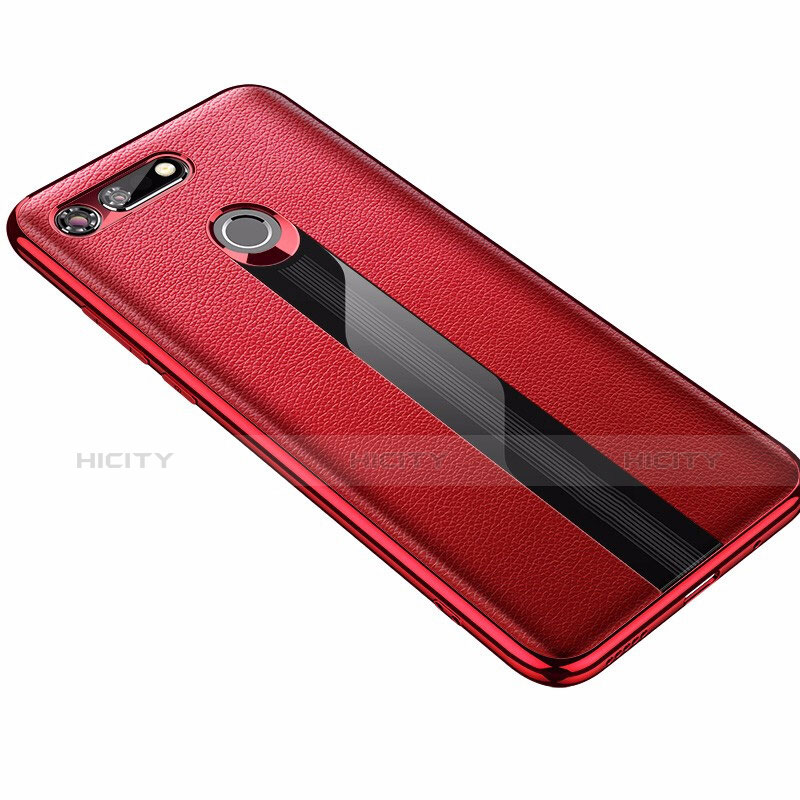 Funda Silicona Goma de Cuero Q01 para Huawei Honor V20 Rojo