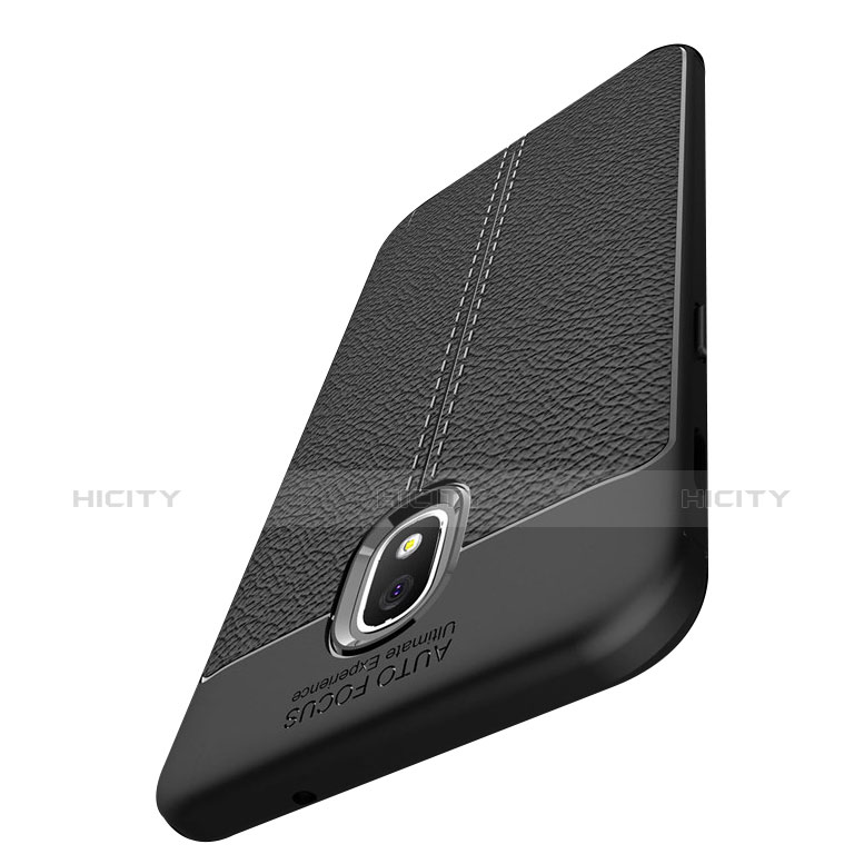 Funda Silicona Goma de Cuero Q01 para Samsung Galaxy J3 (2018) SM-J377A Negro