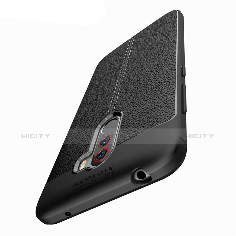 Funda Silicona Goma de Cuero Q01 para Xiaomi Pocophone F1 Negro