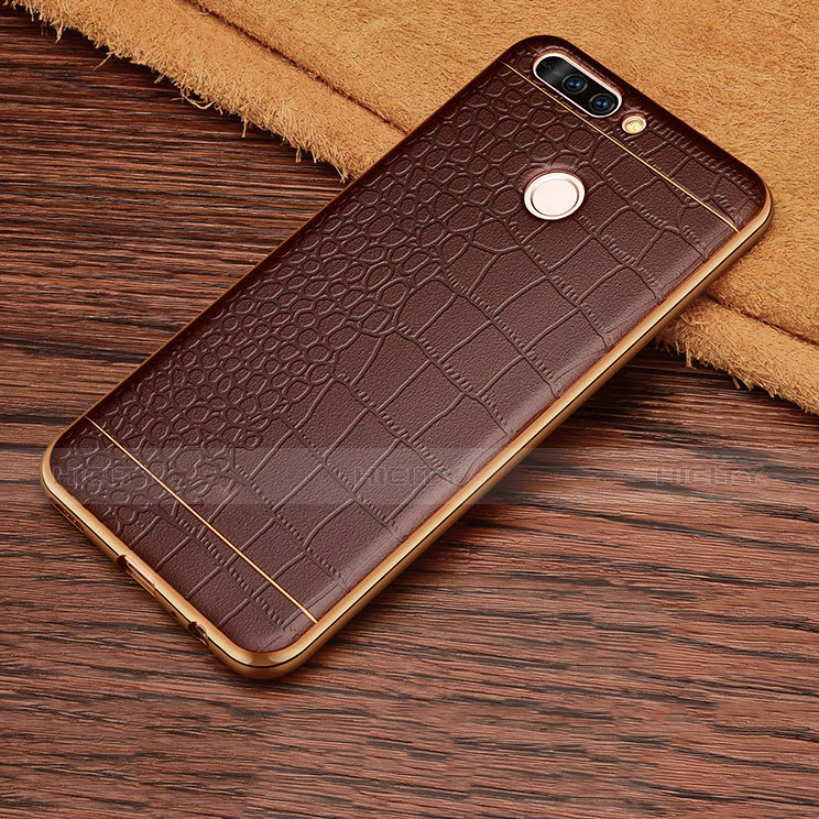 Funda Silicona Goma de Cuero W01 para Huawei Honor 8 Pro Marron