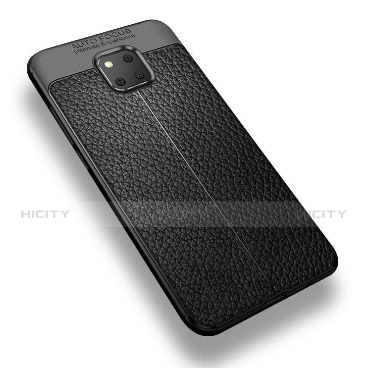 Funda Silicona Goma de Cuero W01 para Huawei Mate 20 Pro Negro