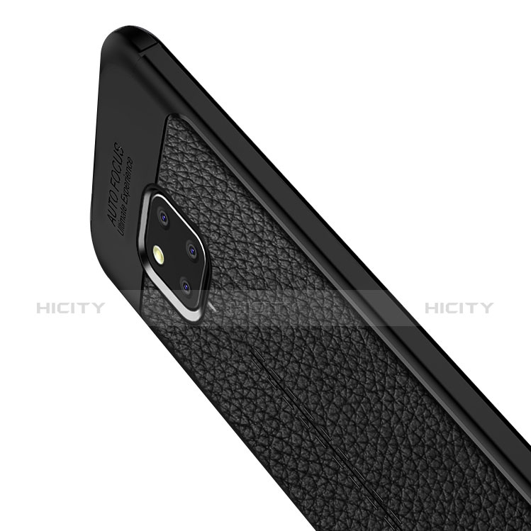 Funda Silicona Goma de Cuero W01 para Huawei Mate 20 Pro Negro