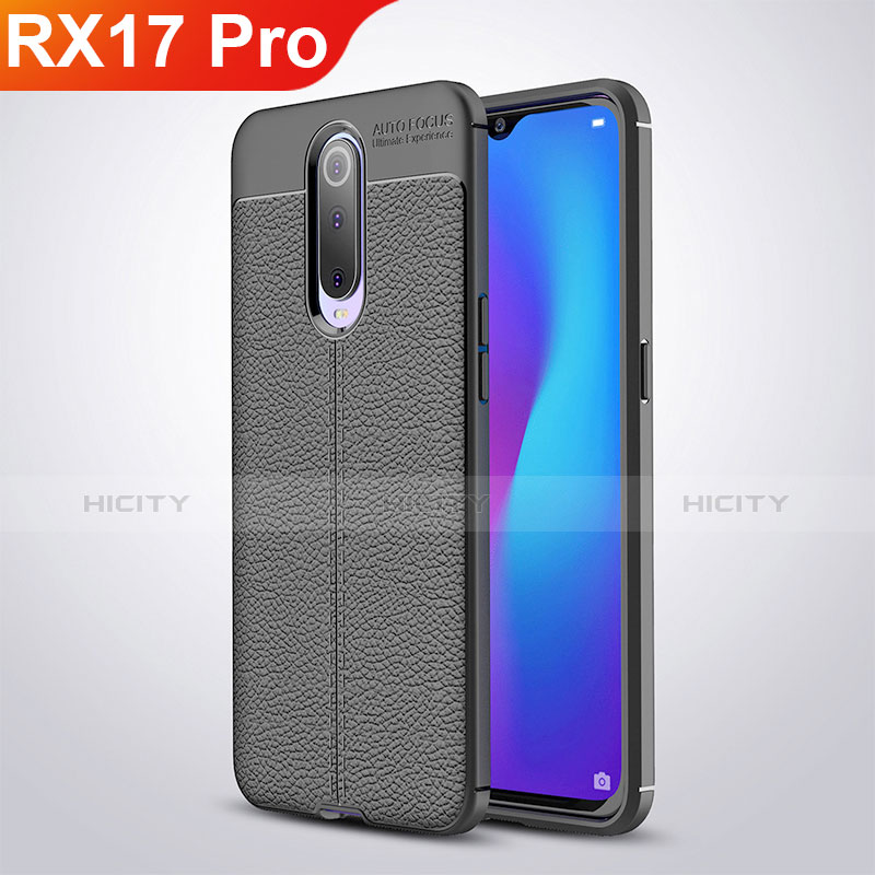 Funda Silicona Goma de Cuero W01 para Oppo RX17 Pro Negro