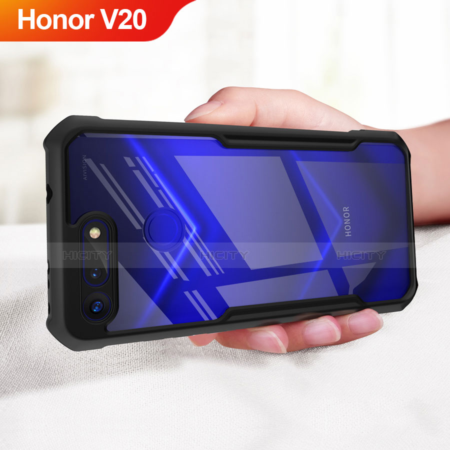 Funda Silicona Goma Espejo para Huawei Honor V20 Negro