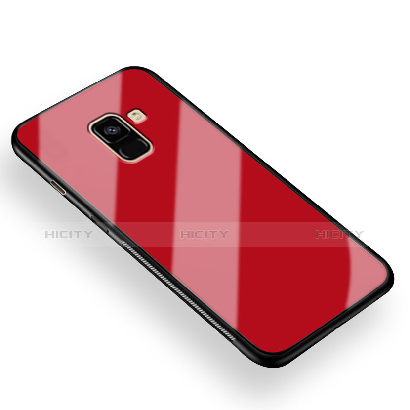 Funda Silicona Goma Espejo para Samsung Galaxy A8+ A8 Plus (2018) A730F Rojo