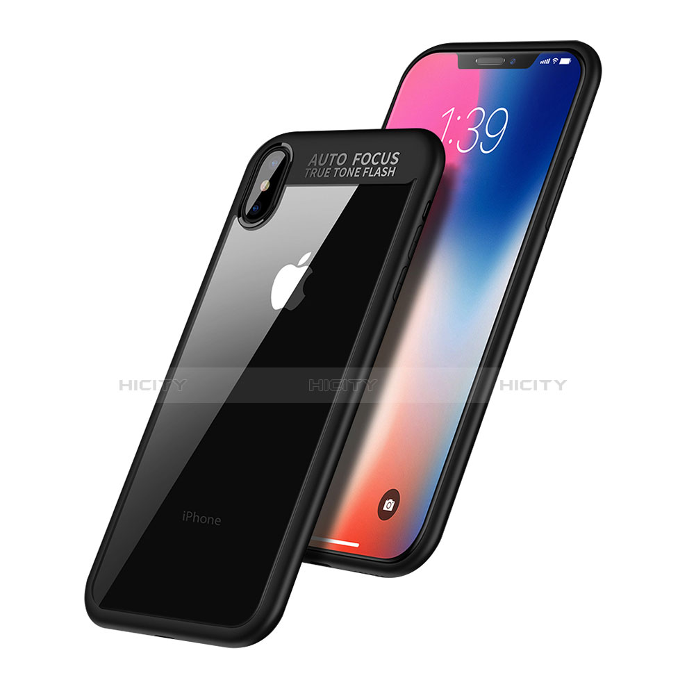 Funda Silicona Goma Espejo W01 para Apple iPhone Xs Max Negro